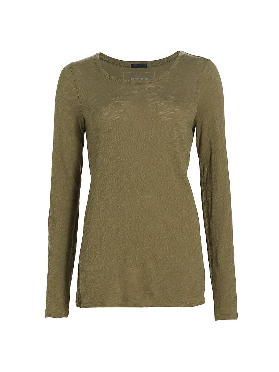 Womens Destroyed Wash Long-Sleeve Slub Jersey Tee Product Image