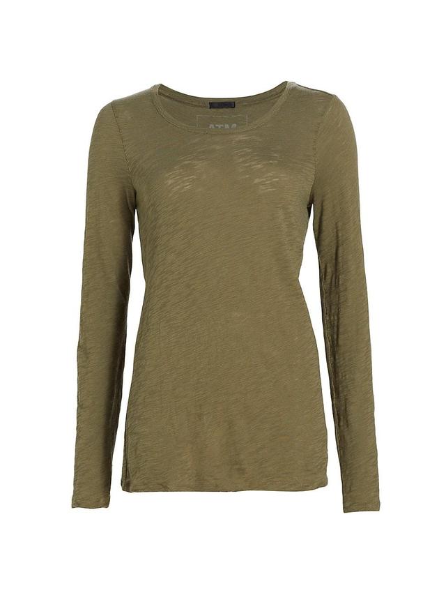 Womens Destroyed Wash Long-Sleeve Slub Jersey Tee Product Image