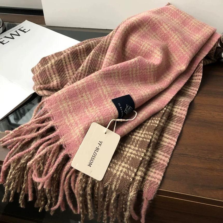 Plaid Fringed Scarf Product Image