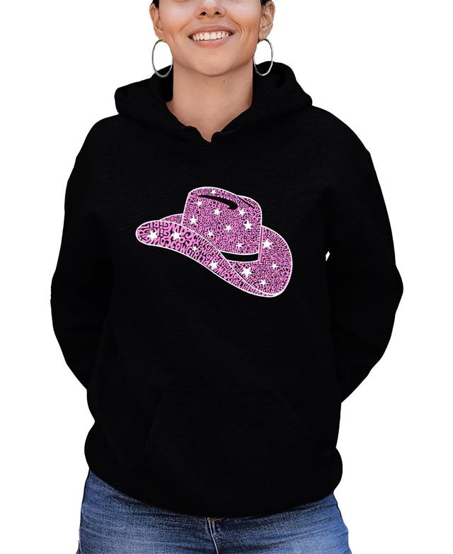 La Pop Art Womens Word Art Cowgirl Hat Hooded Sweatshirt Product Image