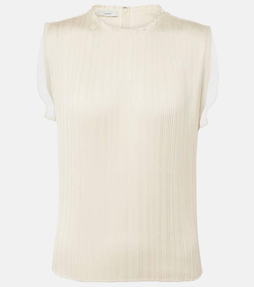 Pleated Crew Neck Shell Top Bell Product Image