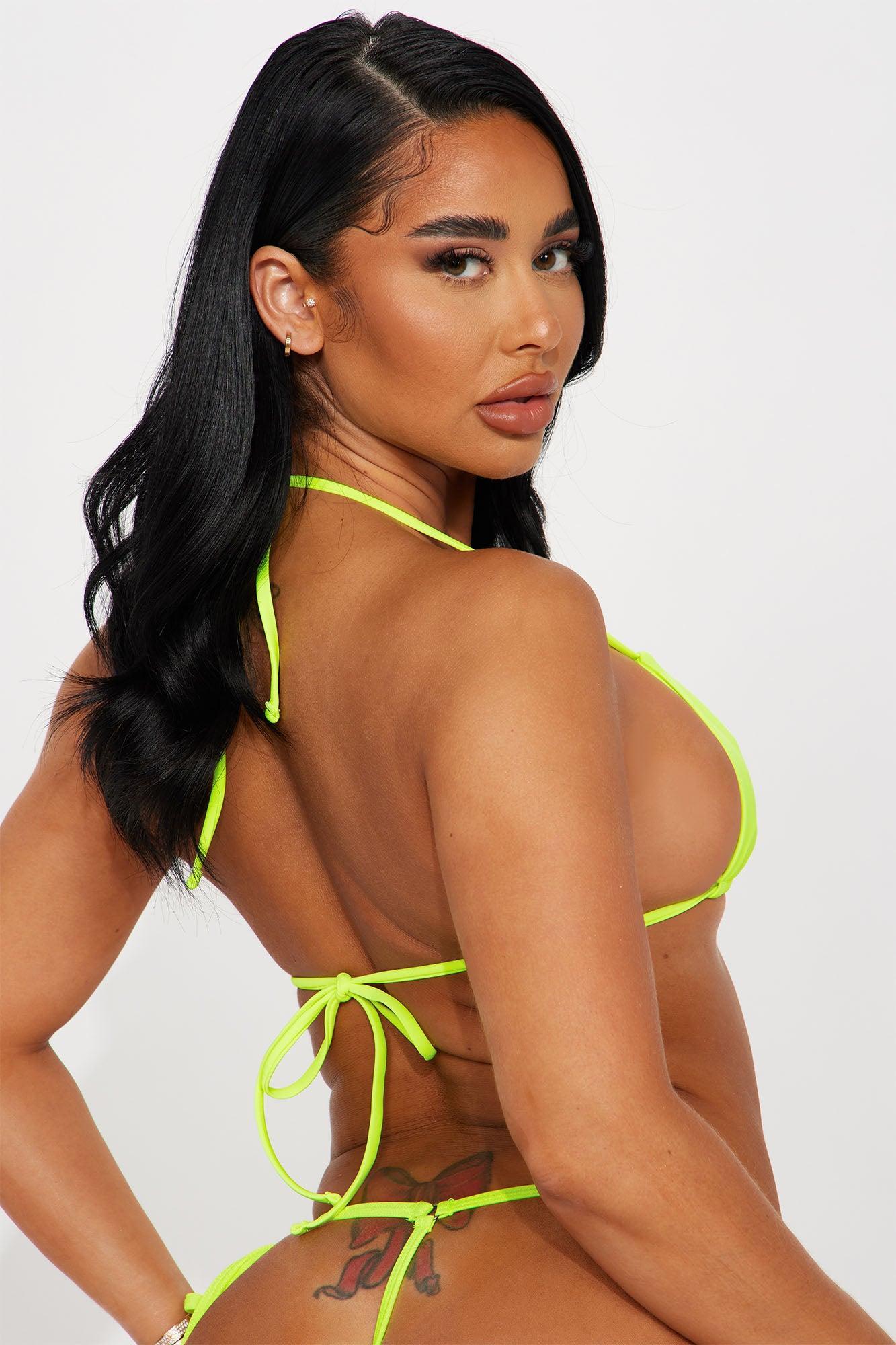 Maui Mix And Match Micro Triangle Bikini Top - Lime Product Image