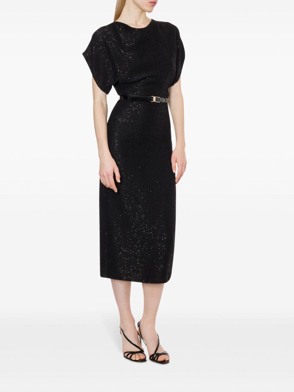 sequinned knitted midi dress Product Image