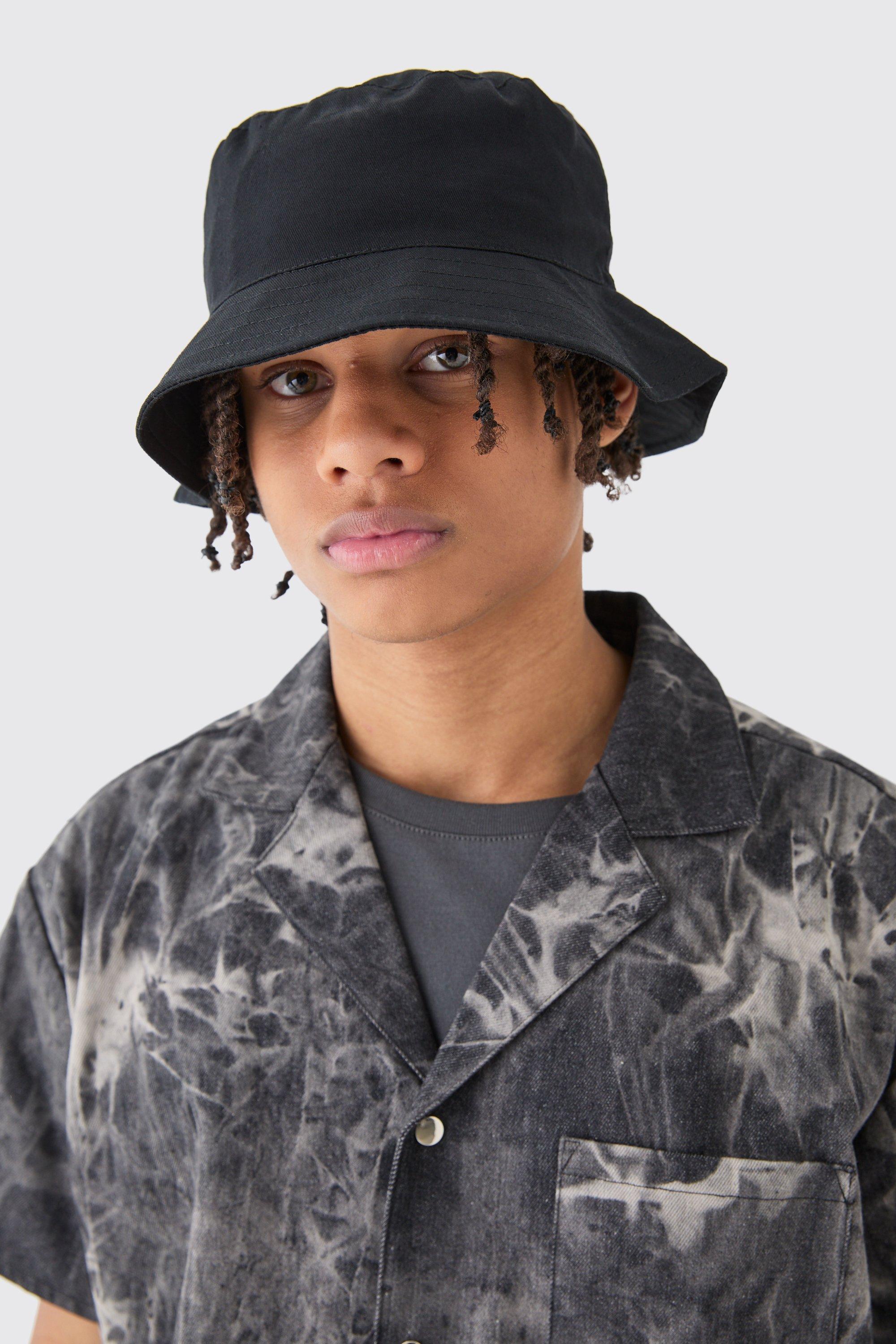 Mens Basic Bucket Hat In Black, Black Product Image