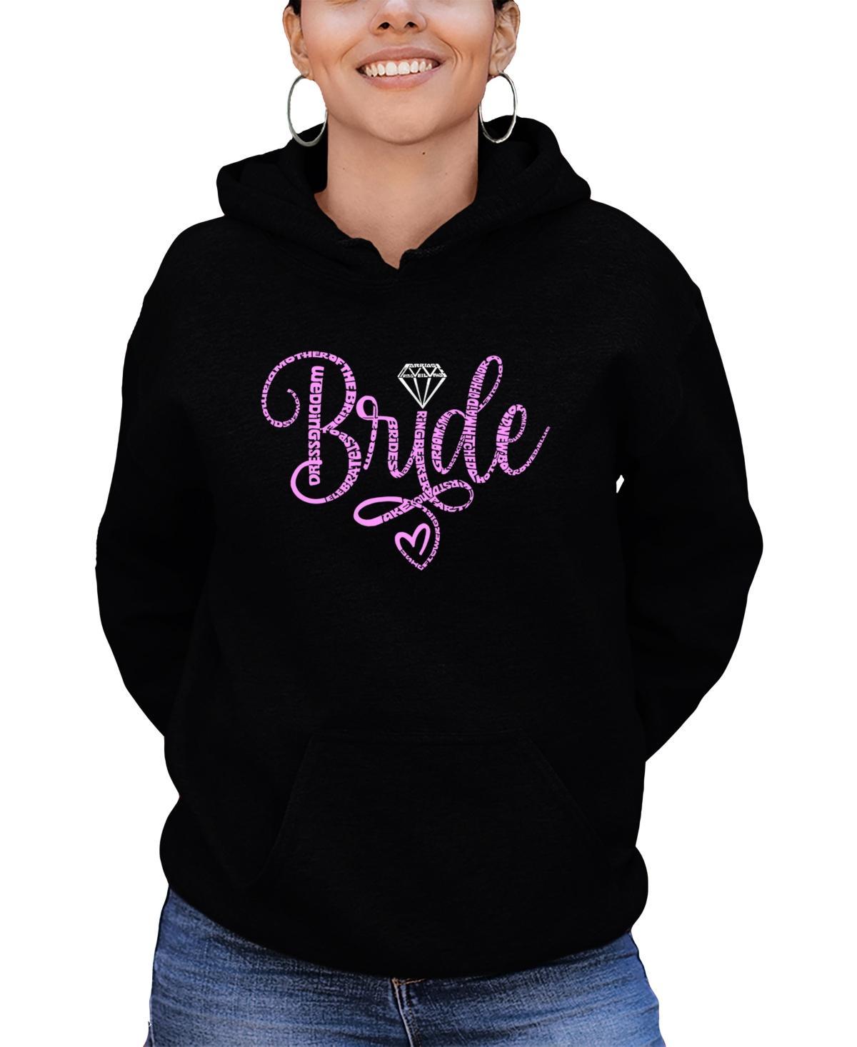 La Pop Art Womens Bride Word Art Hooded Sweatshirt Product Image