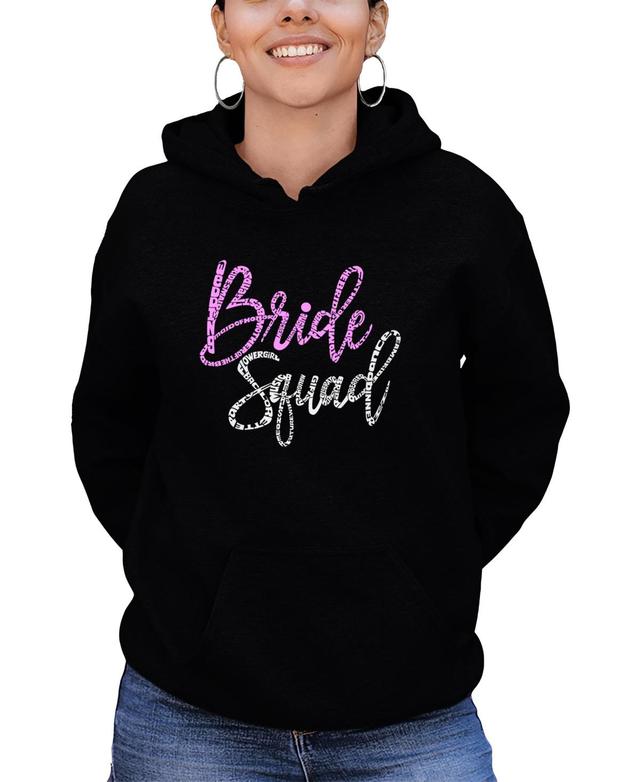 La Pop Art Womens Bride Squad Word Art Hooded Sweatshirt Product Image