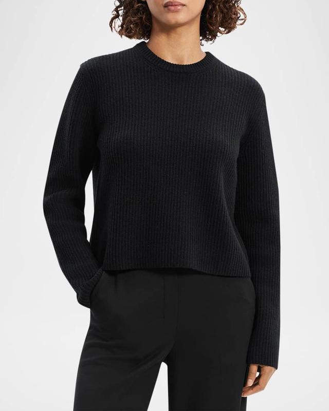 Boxy Felted Wool-Cashmere Pullover Sweater Product Image