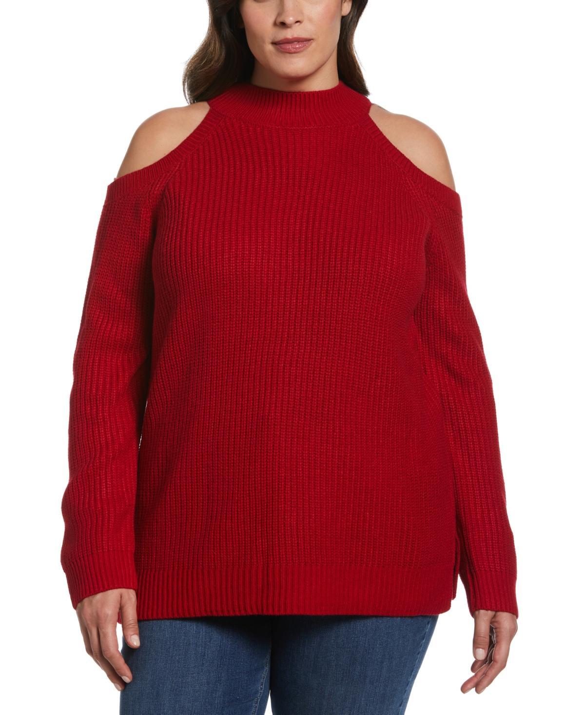 Ella by Rafaella Women's Cold Shoulder Sweater Top Tunic Size Small, Solid, 100% Acrylic Product Image