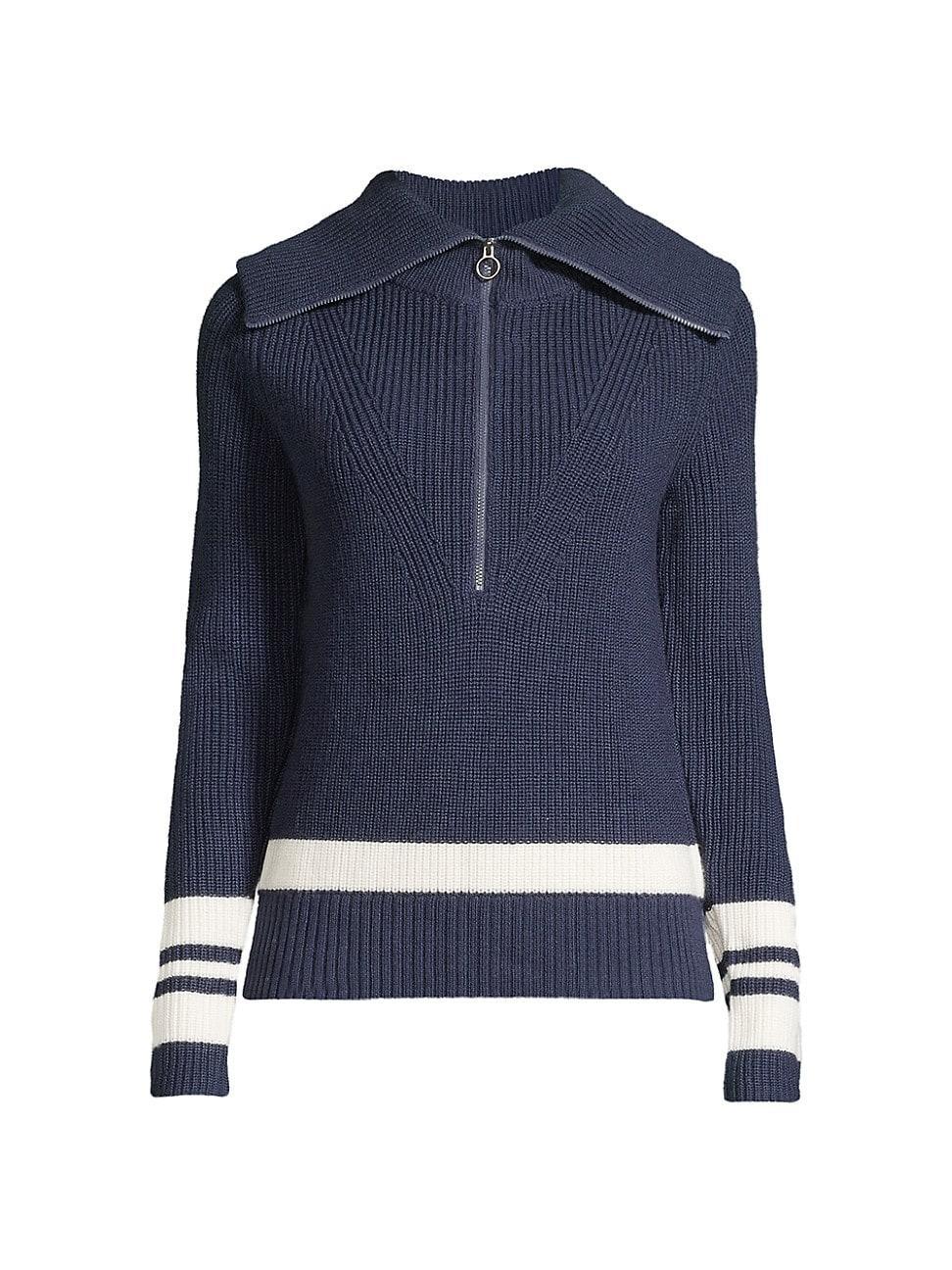 Vineyard Vines Striped 1/2 Zip Sweater (Nautical ) Women's Clothing Product Image