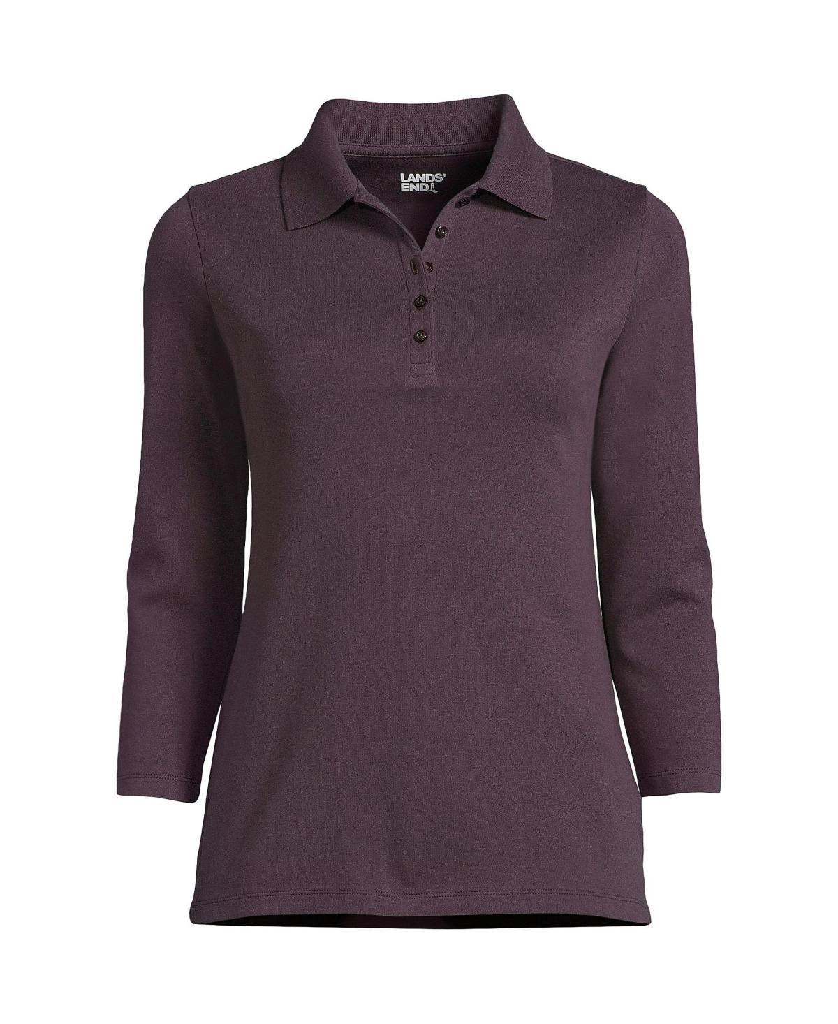 Womens Lands End 3/4-Sleeve Interlock Polo Product Image