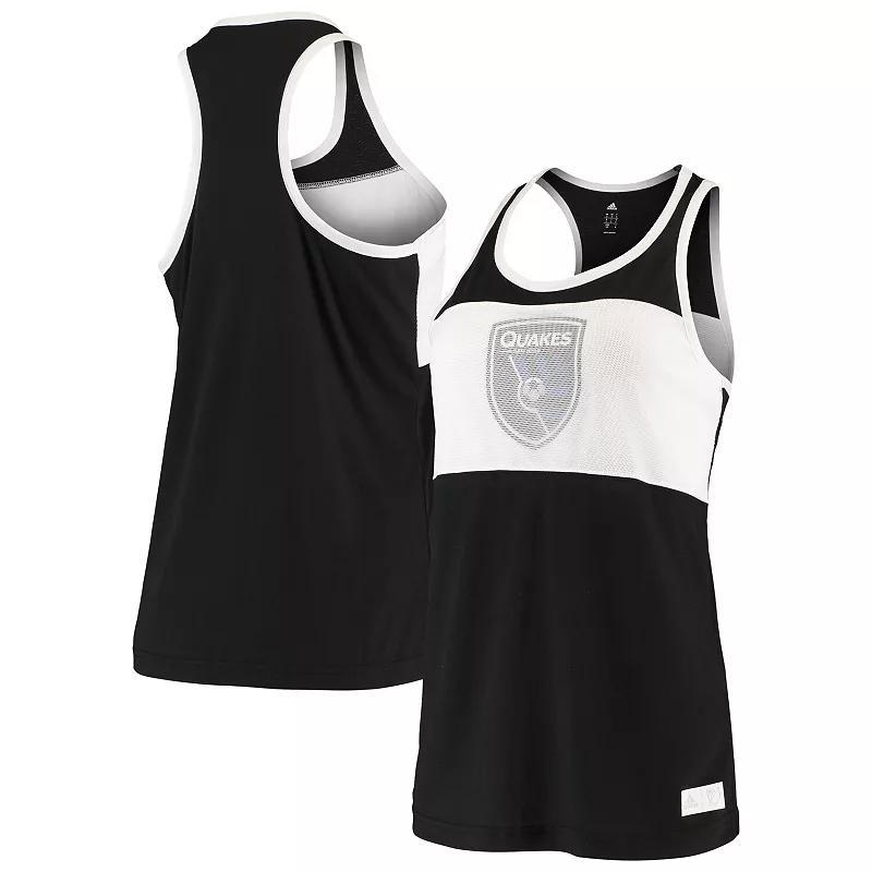 Womens adidas Black San Jose Earthquakes Finished Tank Top Product Image