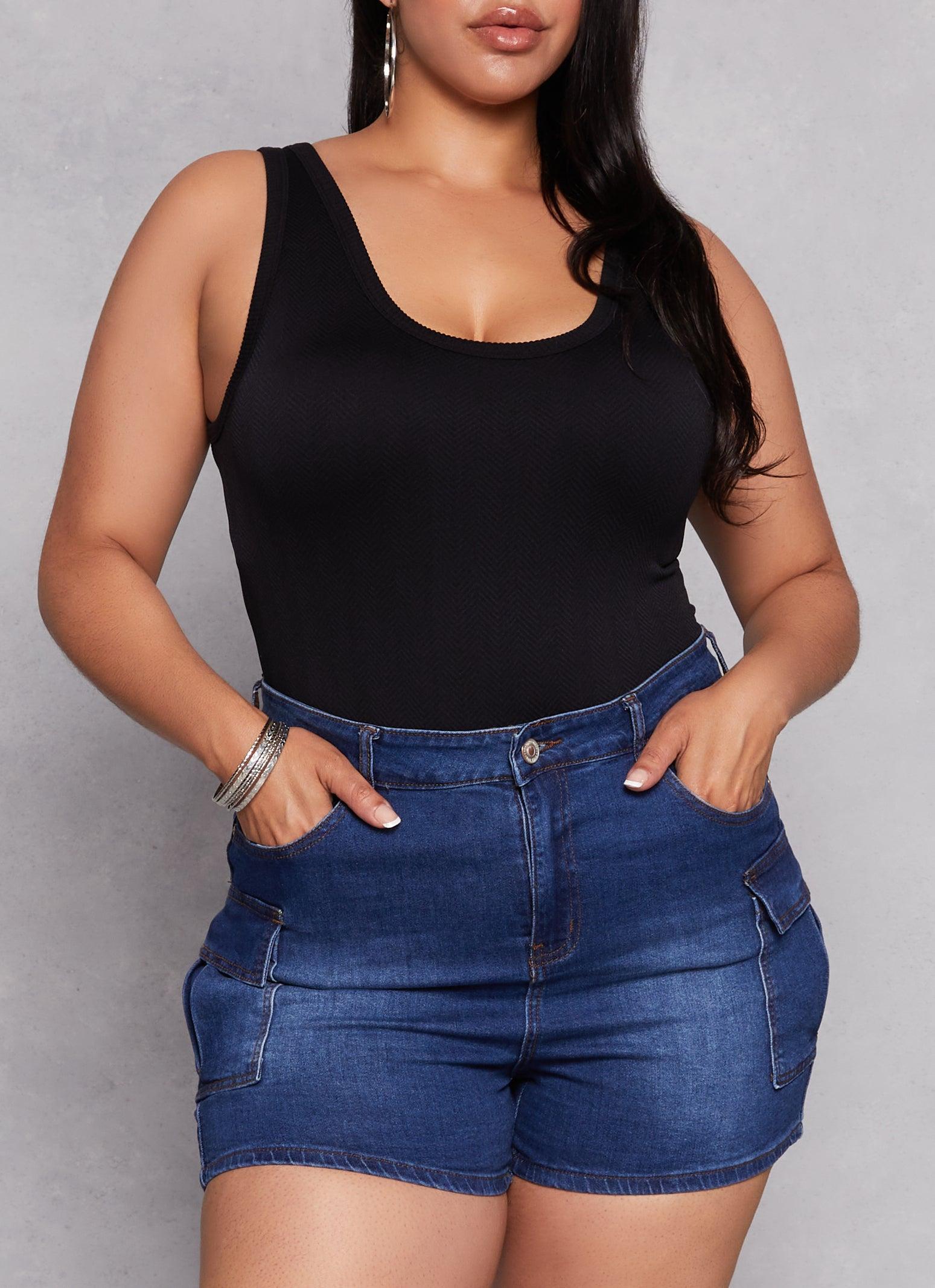 Womens Plus Size Scoop Back Tank Top Product Image