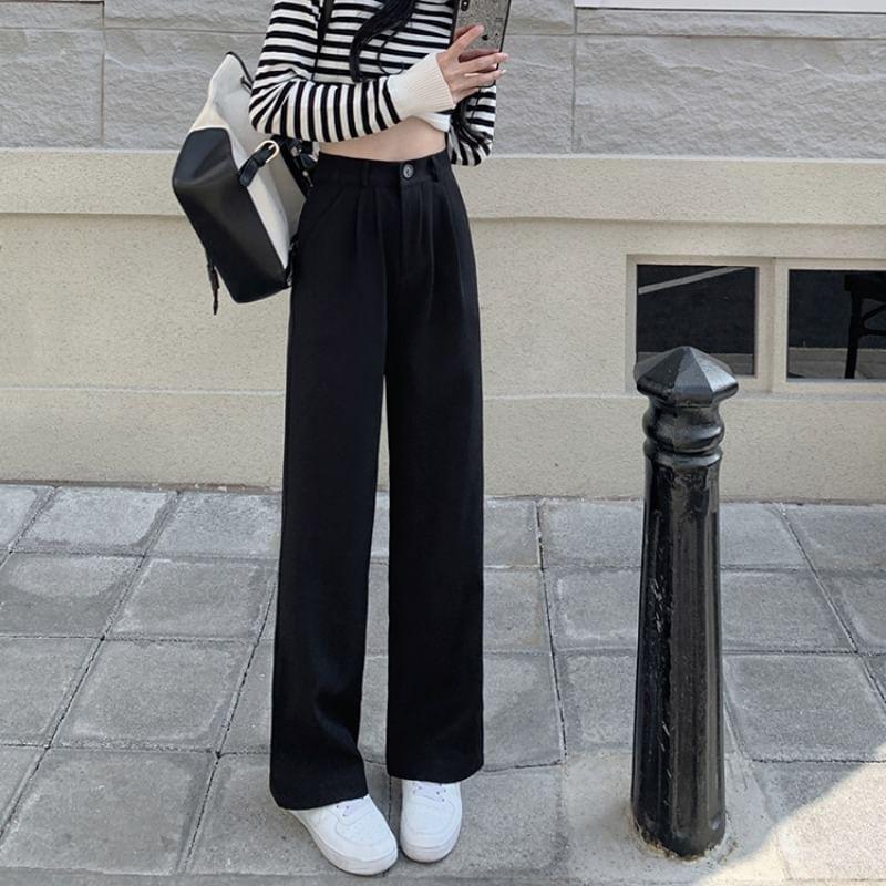 High Waist Wide Leg Dress Pants Product Image