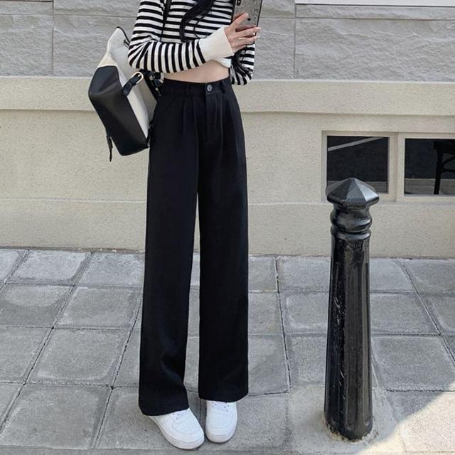 High Waist Wide Leg Dress Pants Product Image