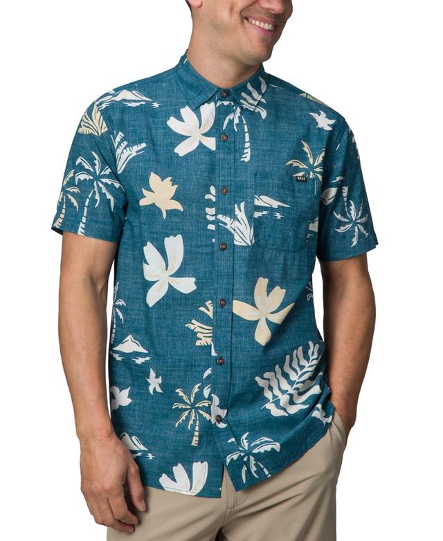 Reef Mens Watson Short Sleeve Button-Front Tropical Shirt Product Image