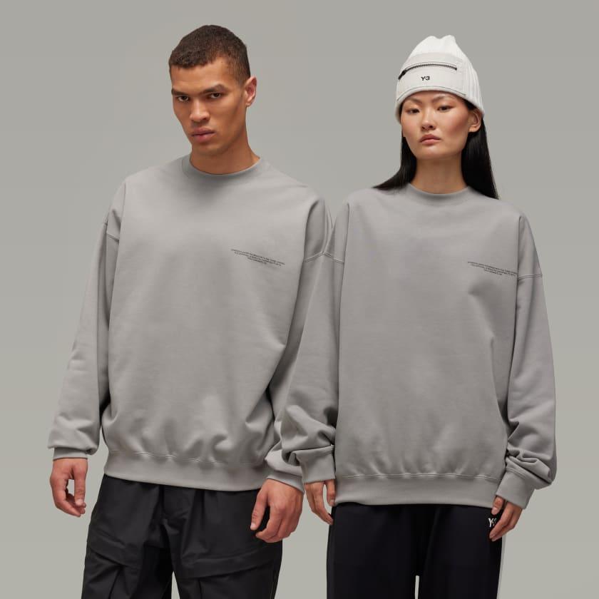 adidas Y-3 Logo Crew Sweatshirt Charcoal Solid Grey S Unisex product image