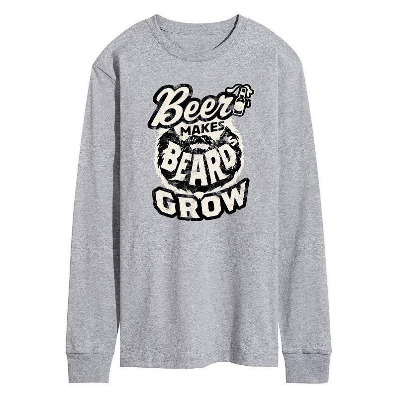 Mens Beer Makes Beards Grow Tee Med Grey Product Image