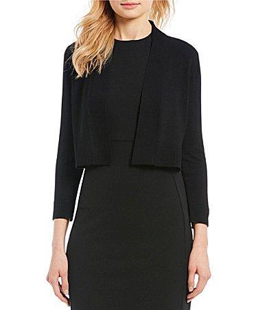 Calvin Klein 34 Sleeve Open Front Rayon Cropped Shrug Product Image