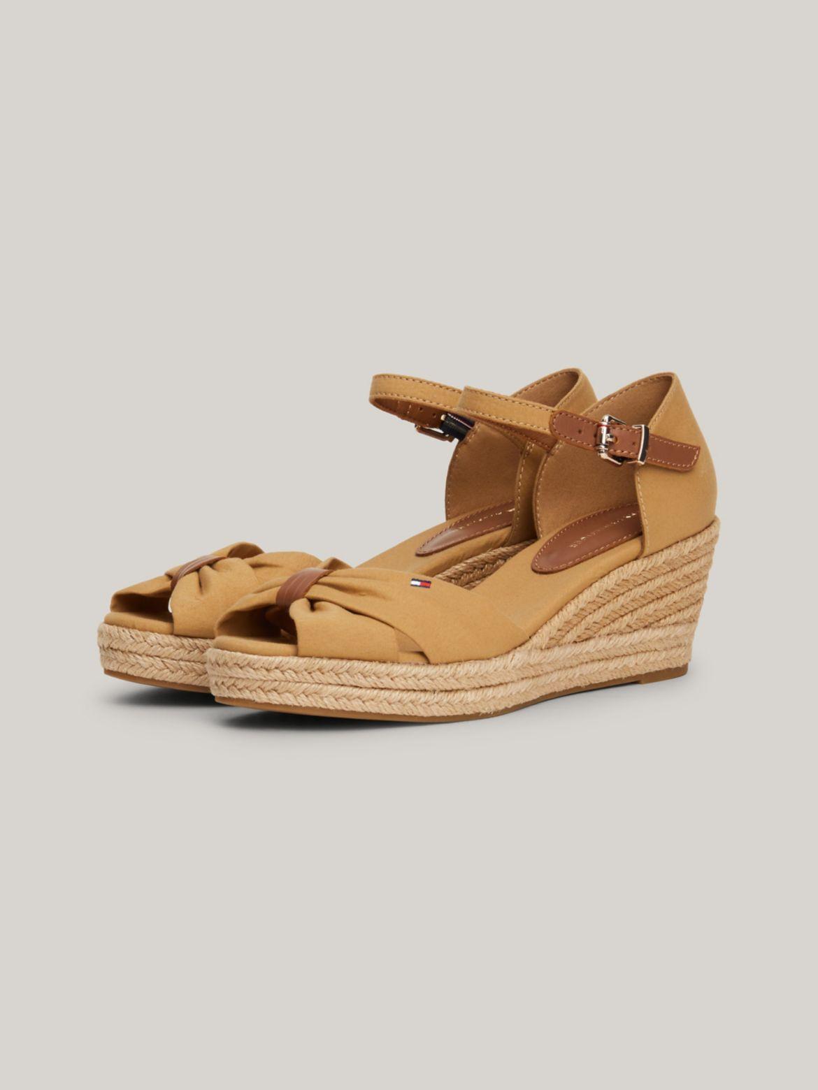 Tommy Hilfiger Women's Peep-Toe Mid-Heel Platform Espadrille - Brown - US 10 / EU 42 Product Image