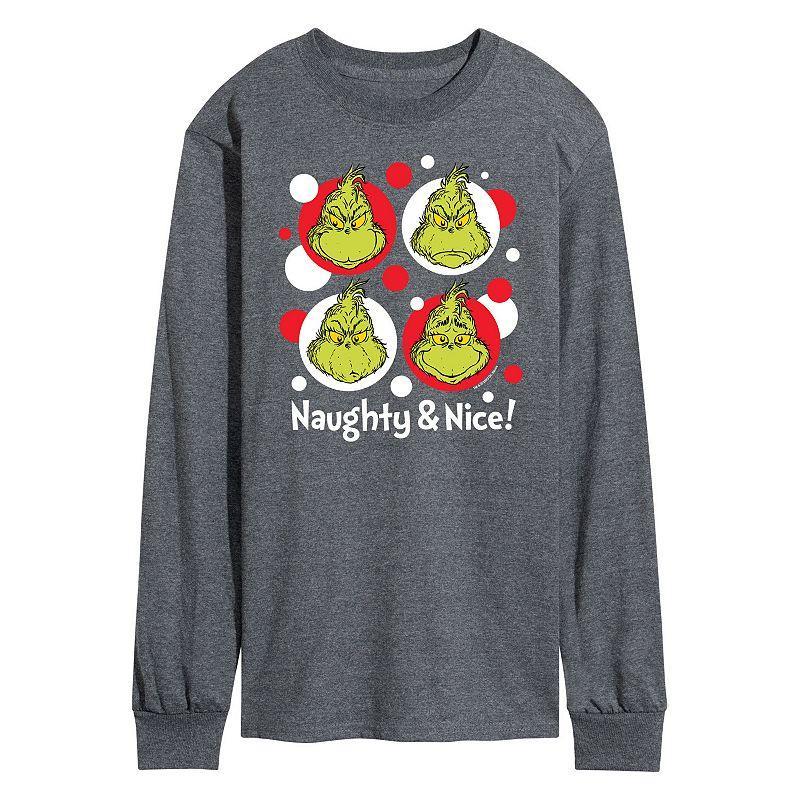 Mens Dr. Seuss Grinch Naughty & Nice Long Sleeve Tee Product Image