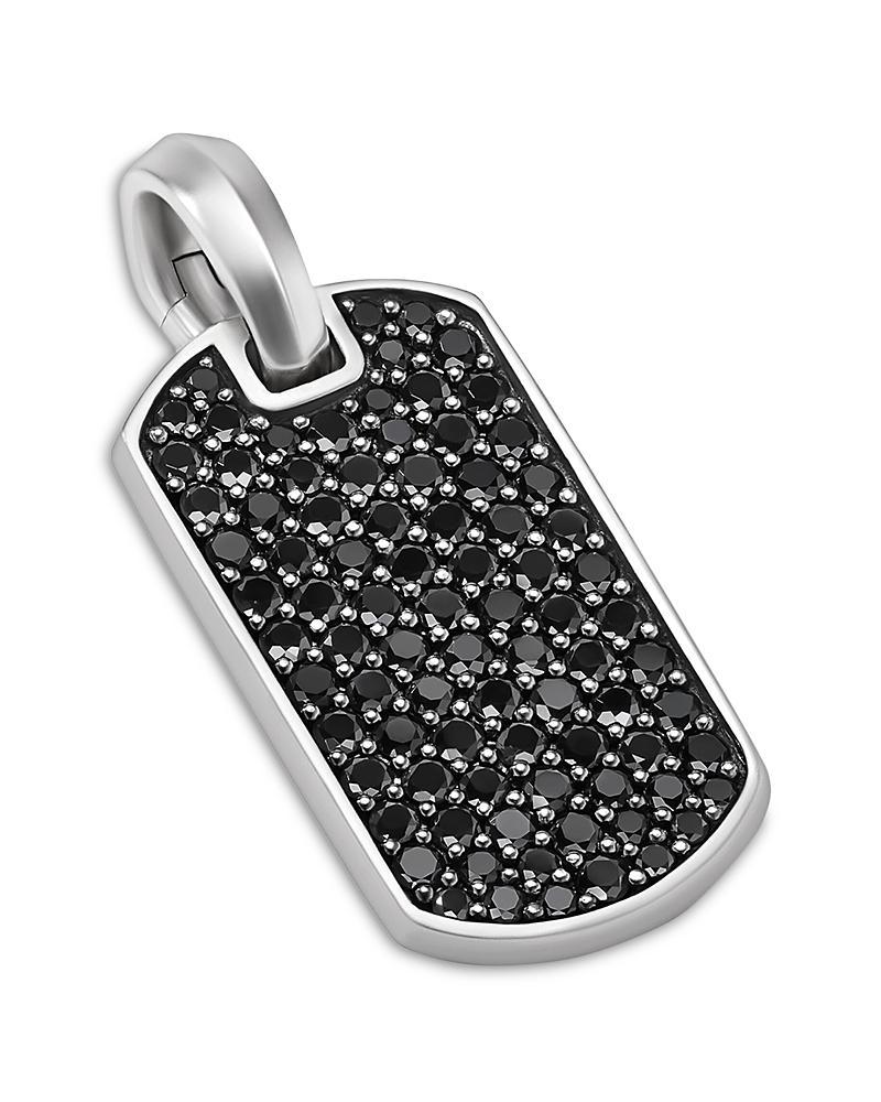 Mens Chevron Tag Enhancer with Diamonds in Silver, 21mm Product Image