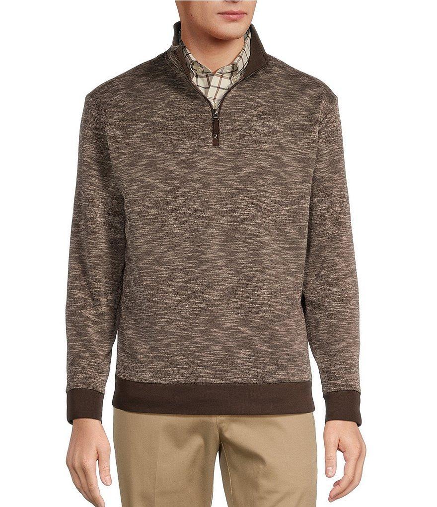 Roundtree & Yorke Long Sleeve Solid Polynosic Quarter Zip Pullover Product Image