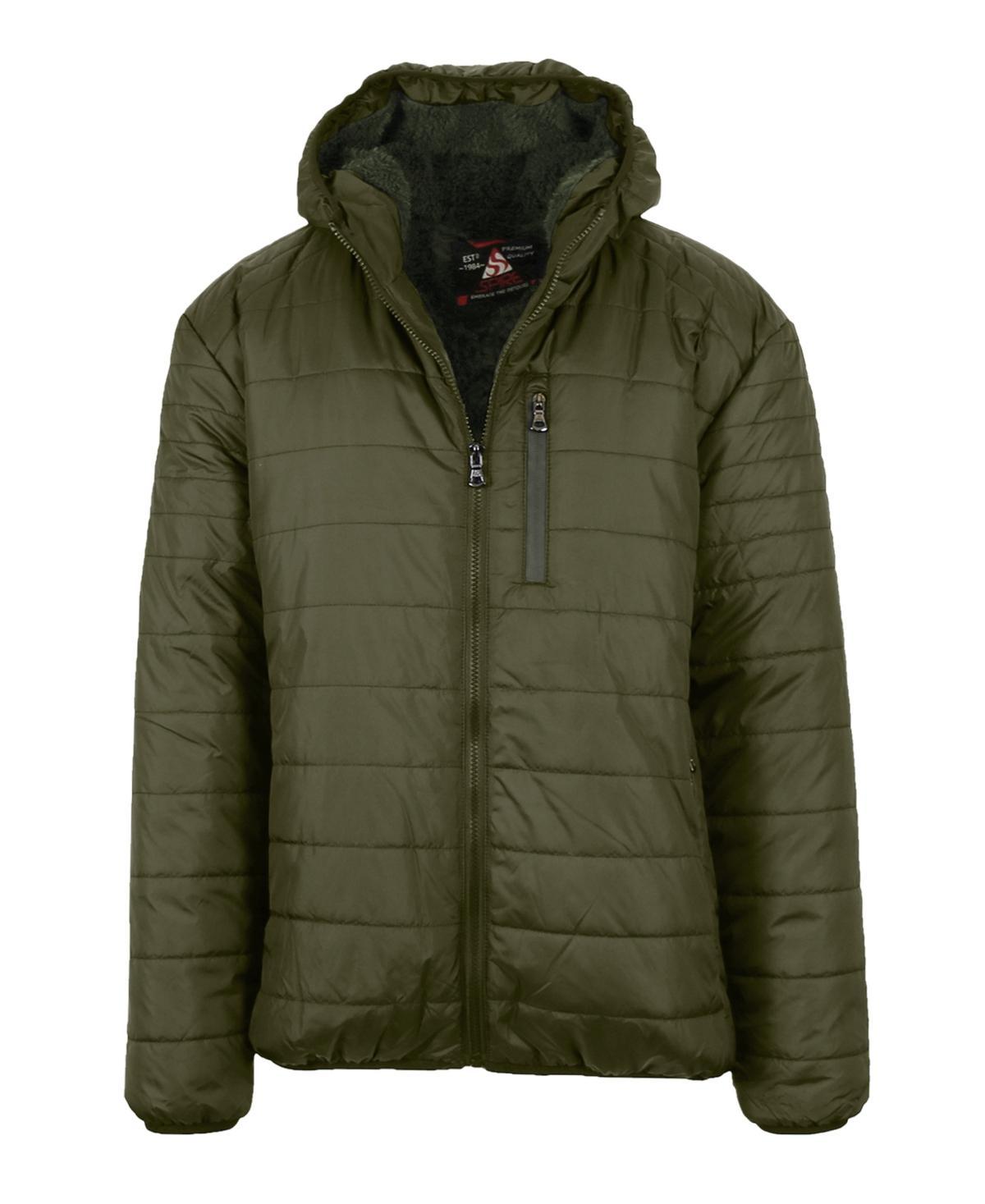 Spire By Galaxy Mens Sherpa Lined Hooded Puffer Jacket Product Image