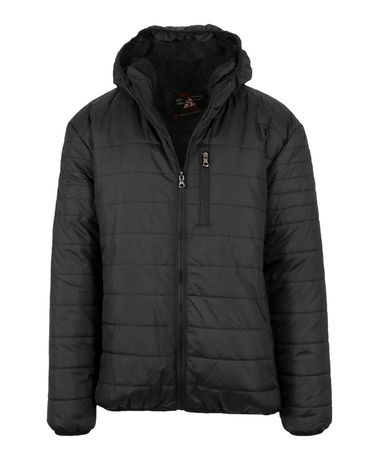 Spire By Galaxy Mens Sherpa Lined Hooded Puffer Jacket Product Image