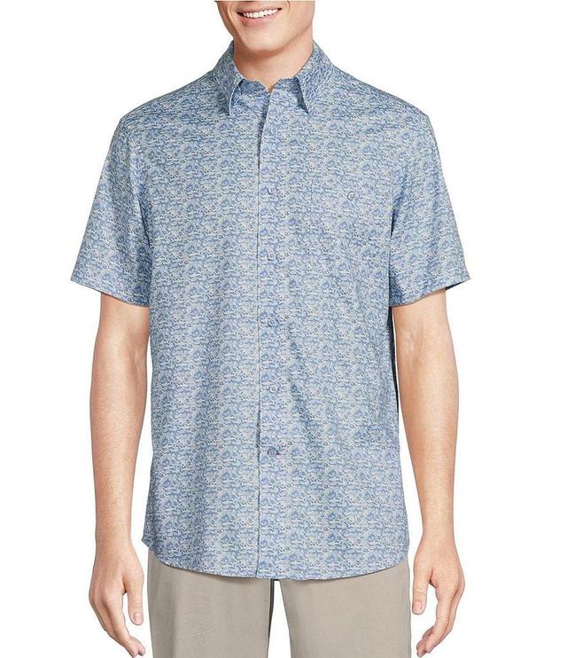 Cremieux Blue Label Performance Stretch Twill Shark Print Short Sleeve Woven Shirt Product Image