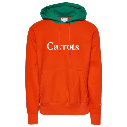 Champion Mens Champion Reverse Weave Pullover Hoodie - Mens Orange/Green Product Image