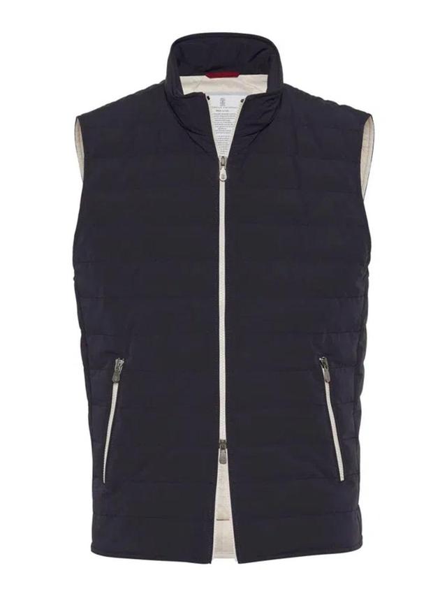 BRUNELLO CUCINELLI Water Resistant Padded Vest In Blue Product Image