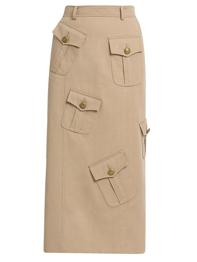 Womens Cotton-Wool Gabardine Utility Skirt Product Image