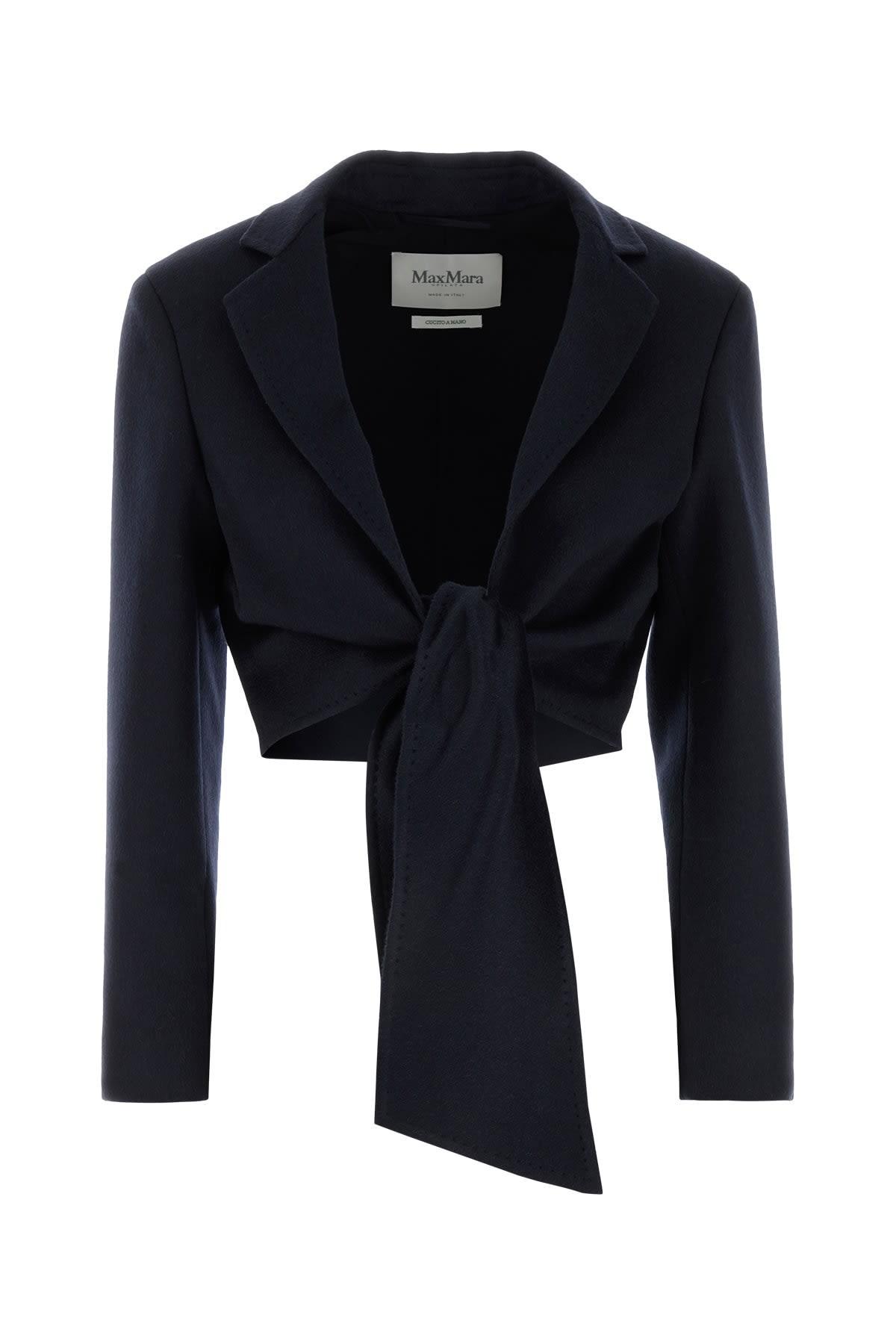 MAX MARA Sash Detailed Straight Hem Cropped Jacket In Multicolor Product Image