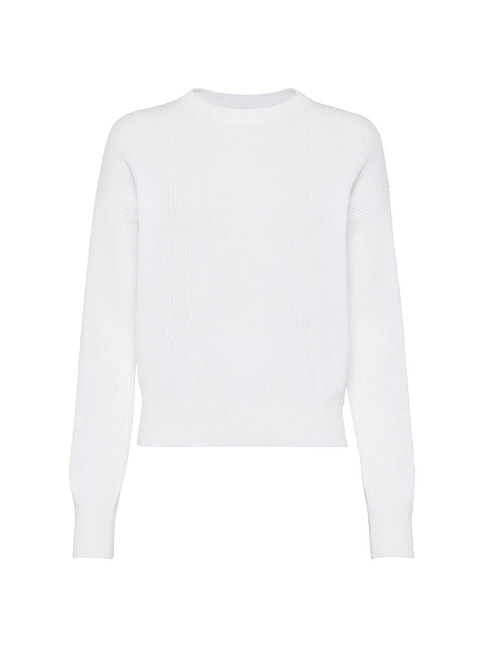 Womens Cotton English Rib Sweater With Monili Product Image