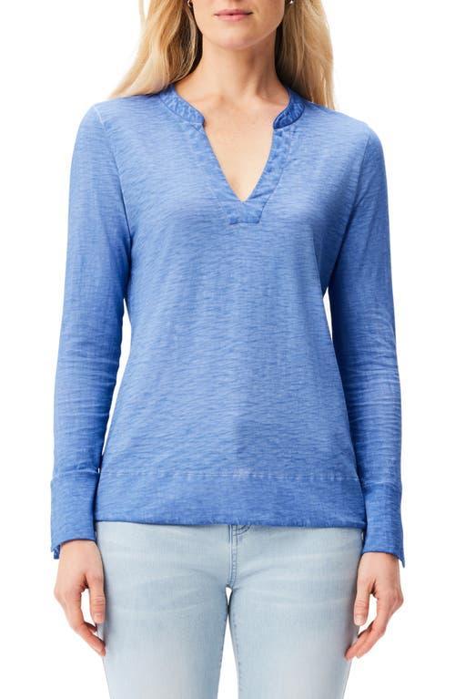 NIC+ZOE NZT Split Neck Long Sleeve Tee (Gulf) Women's Clothing Product Image