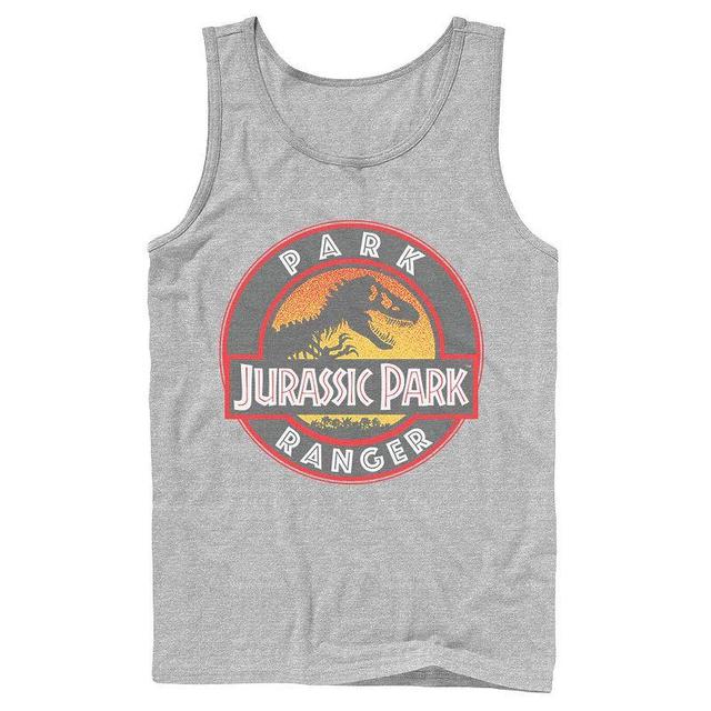 Mens Jurassic Park Ranger Danger Orange Gradient Icon Graphic Tank Top Blue Product Image