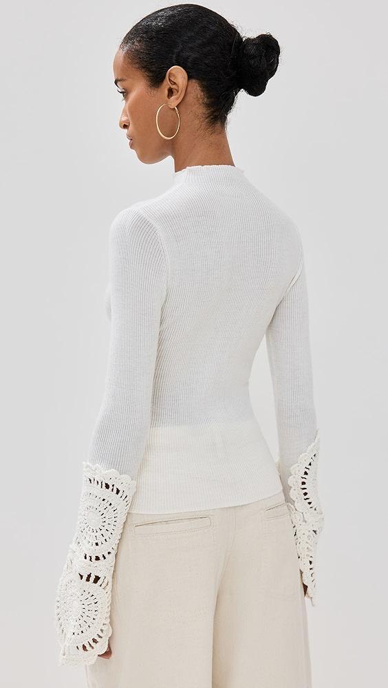 Aje Mosaic Crochet Detail Knit Top | Shopbop Product Image