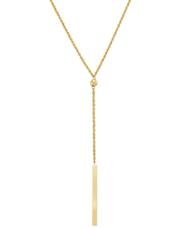 14K Yellow Gold Rope Chain Bar Drop Necklace, 18 - 100% Exclusive Product Image