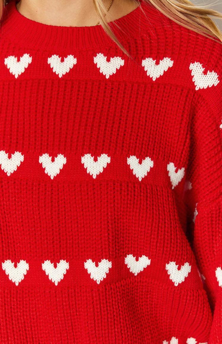 Lovey White Heart Stripe Jumper Product Image