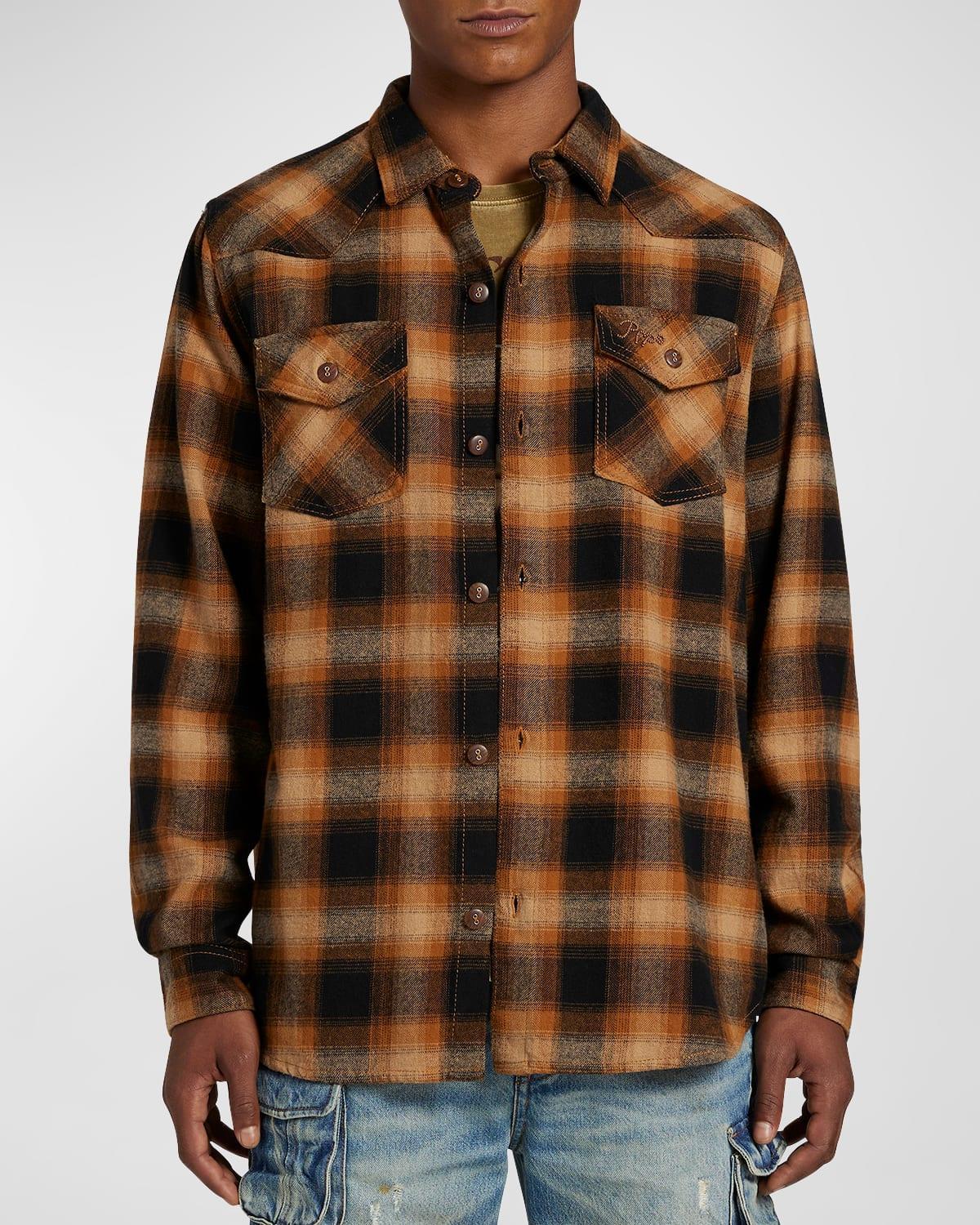 Mens Flack Plaid Button-Front Shirt Product Image