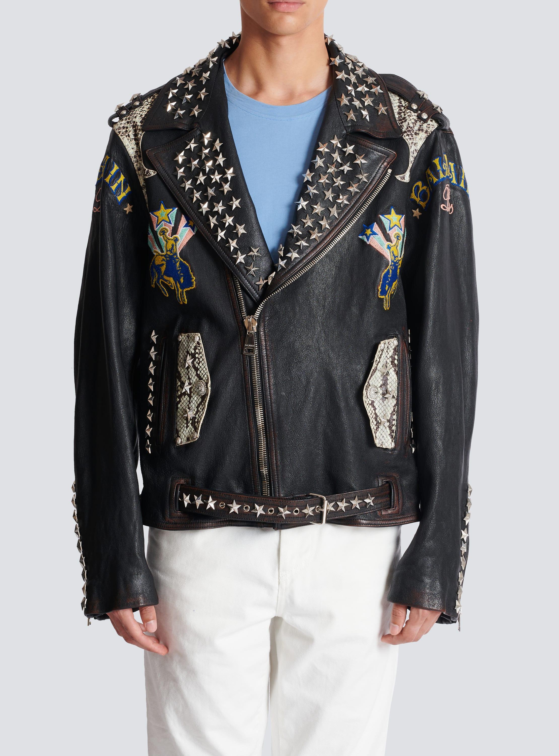 Balmain Western leather biker jacket Product Image