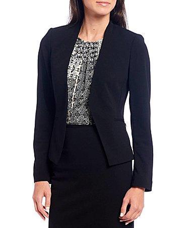 Calvin Klein Womens Open-Front Jacket - Black Product Image