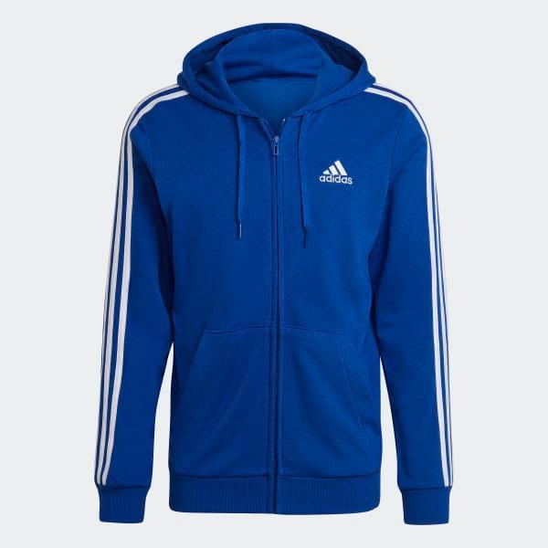 Essentials French Terry 3-Stripes Full-Zip Hoodie Product Image