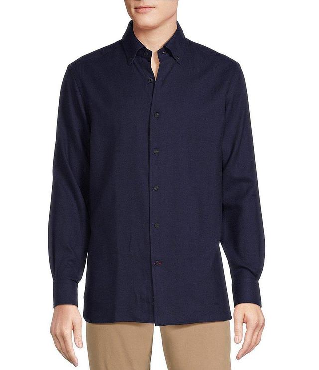 Cremieux Blue Label Solid Flannel Long Sleeve Woven Shirt Product Image