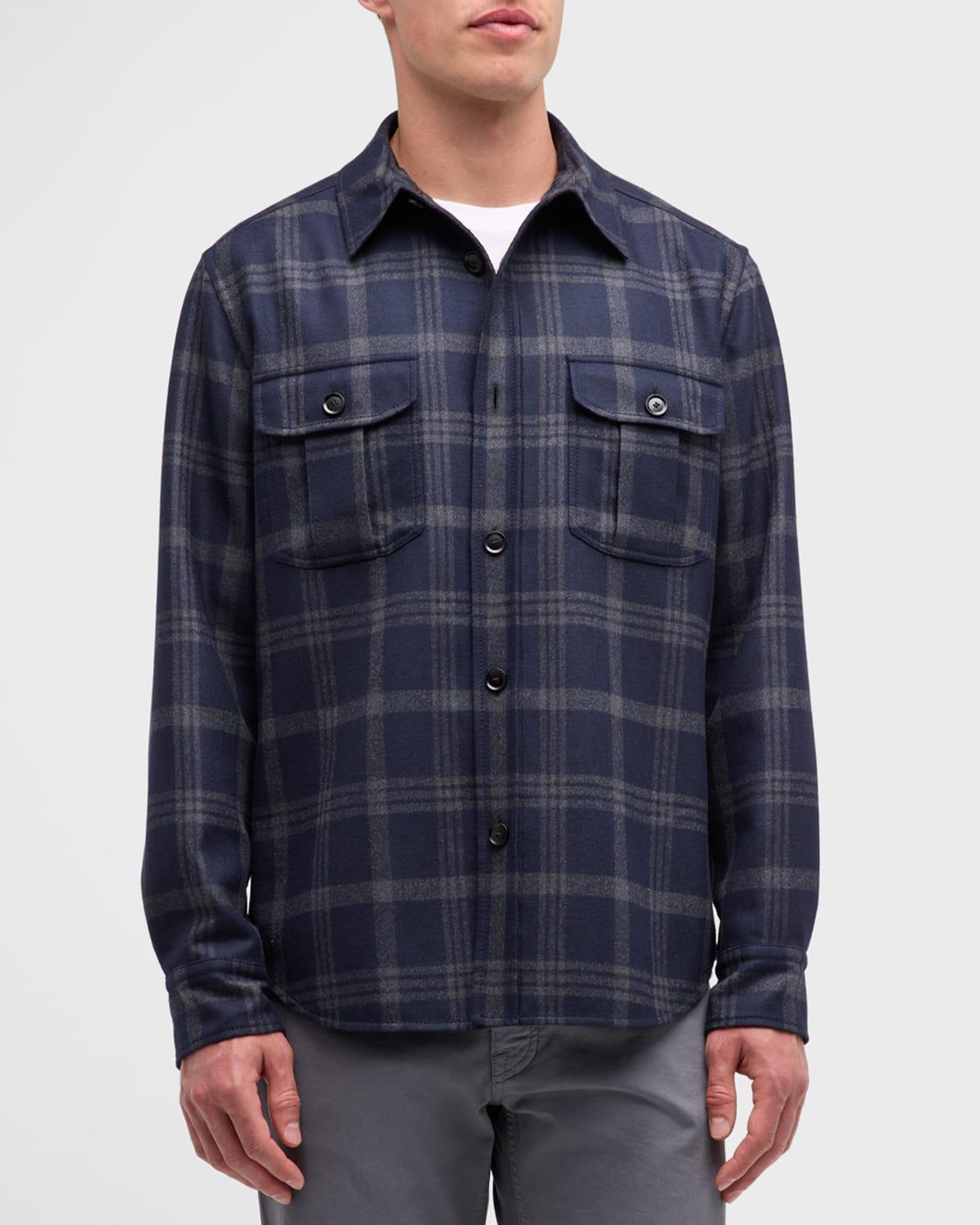 Mens Plaid Double-Face Overshirt Product Image