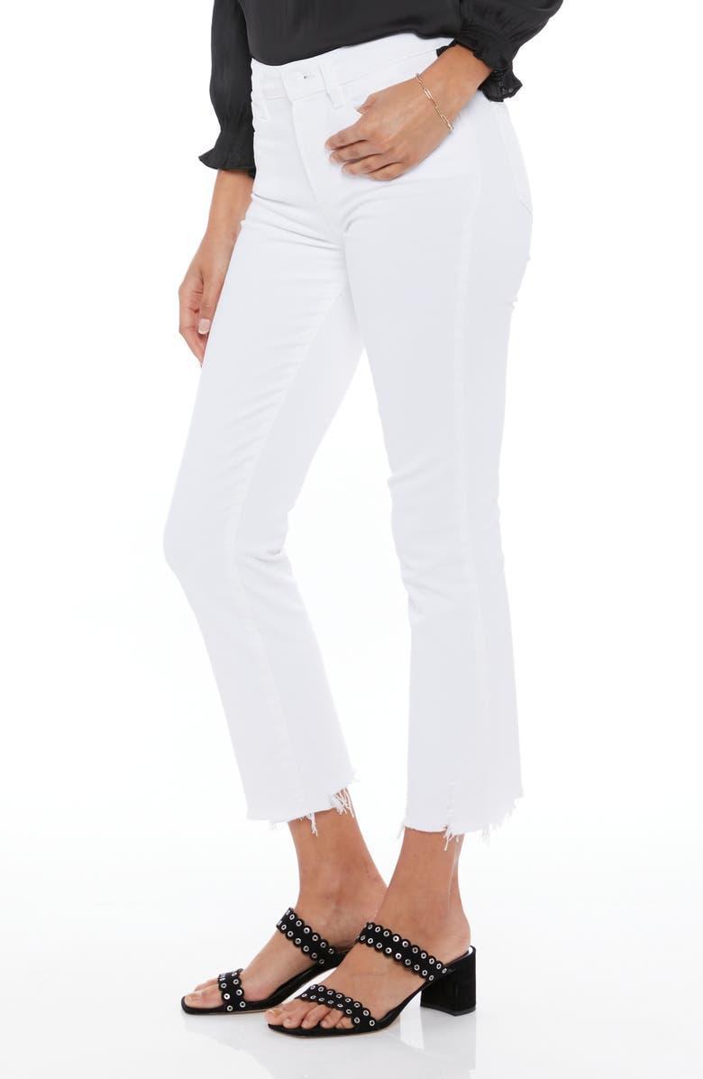 PAIGE Cindy Raw Hem Ankle Jeans in Crisp White Female Product Image