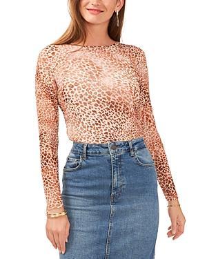 Vince Camuto Long Sleeve Top with Shireed Sleeves (Natural ) Women's Clothing Product Image