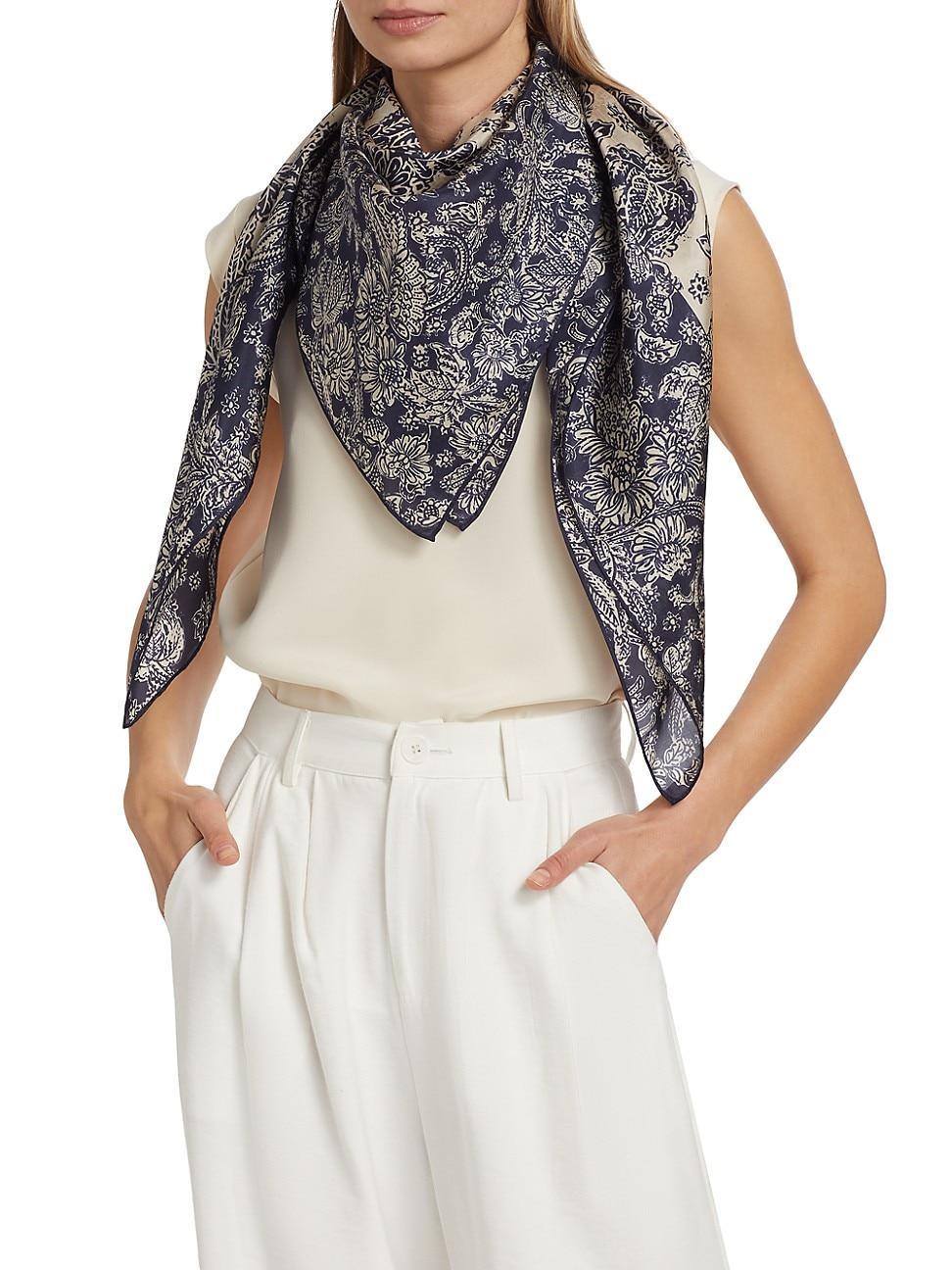 Womens Carre Floral Silk Scarf product image