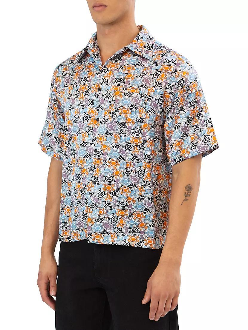 Poker Chip Print Oversized-Fit Shirt Product Image