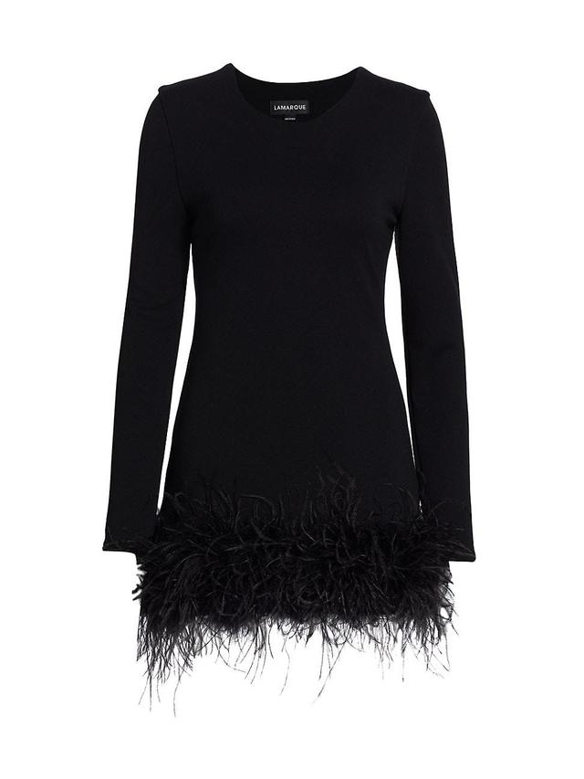 Bahira Ostrich-Feather Mini Dress Product Image